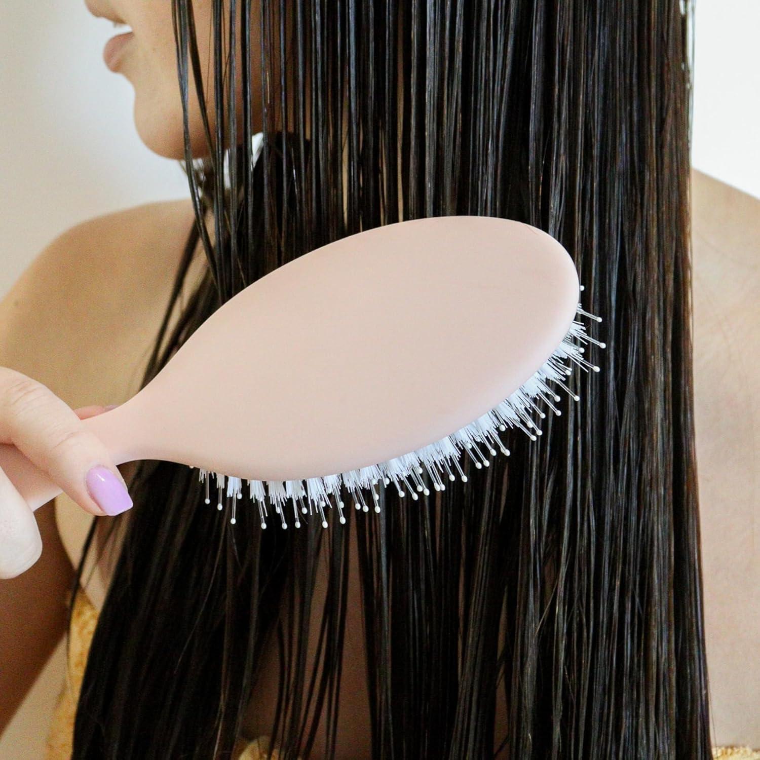 imagedae Vegan Detangle  Style Brush  Detangles Prevents Breakage ampamp Massages Scalp